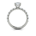14K White Gold Oval Diamond Hidden Halo Engagement Ring
