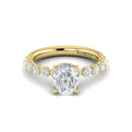 18kt Yellow Gold Oval Diamond Hidden Halo Engagement Ring