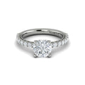 14K White Gold Round Diamond Hidden Halo Ring