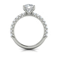 14K White Gold Round Diamond Hidden Halo Ring
