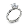 14K White Gold Round Diamond Hidden Halo Ring