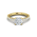 14kt Yellow Gold Round Diamond Hidden Halo Ring