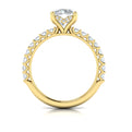 14kt Yellow Gold Round Diamond Hidden Halo Ring