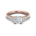 18kt Rose Gold French Pave Diamond Engagement Ring