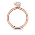 18kt Rose Gold French Pave Diamond Engagement Ring