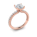 18kt Rose Gold French Pave Diamond Engagement Ring