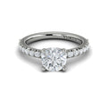 14K White Gold French Pave Diamond Engagement Ring