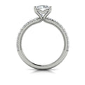 14K White Gold French Pave Diamond Engagement Ring