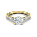 18kt Yellow Gold French Pave Diamond Engagement Ring