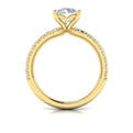 18kt Yellow Gold French Pave Diamond Engagement Ring