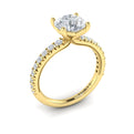 18kt Yellow Gold French Pave Diamond Engagement Ring