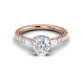14kt Rose Gold Oval Diamond Three-Stone Engagement Ring