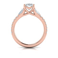 14kt Rose Gold Oval Diamond Three-Stone Engagement Ring