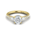 14kt Yellow Gold Oval Diamond Three-Stone Engagement Ring