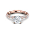 14kt Rose Gold Micropave Diamond Engagement Ring