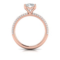14kt Rose Gold Micropave Diamond Engagement Ring