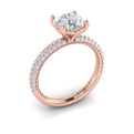 14kt Rose Gold Micropave Diamond Engagement Ring