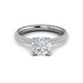 14K White Gold Micropave Diamond Engagement Ring