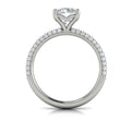 14K White Gold Micropave Diamond Engagement Ring