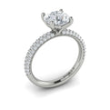 14K White Gold Micropave Diamond Engagement Ring