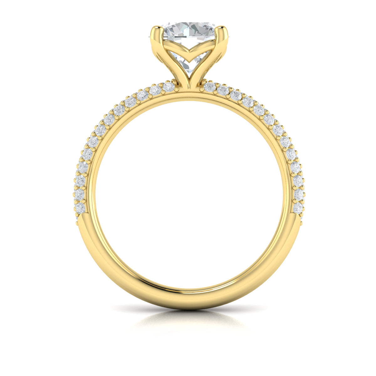 14kt Yellow Gold Diamond Micropave Engagement Ring
