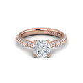 18kt Rose Gold Round Diamond Hidden Halo Engagement Ring