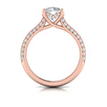 18kt Rose Gold Round Diamond Hidden Halo Engagement Ring