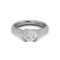 14K White Gold Round Diamond Hidden Halo Engagement Ring