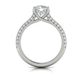 14K White Gold Round Diamond Hidden Halo Engagement Ring