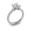 14K White Gold Round Diamond Hidden Halo Engagement Ring