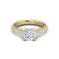 14kt Yellow Gold Round Diamond Hidden Halo Engagement Ring