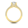 14kt Yellow Gold Round Diamond Hidden Halo Engagement Ring