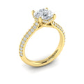 14kt Yellow Gold Round Diamond Hidden Halo Engagement Ring