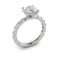14K White Gold Baguette Diamond Engagement Ring