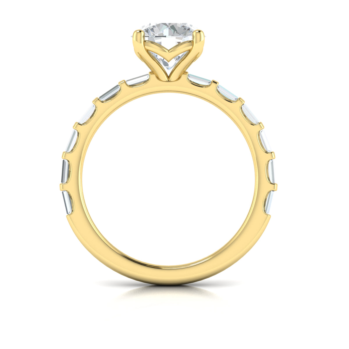 14kt Yellow Gold Baguette Diamond Engagement Ring