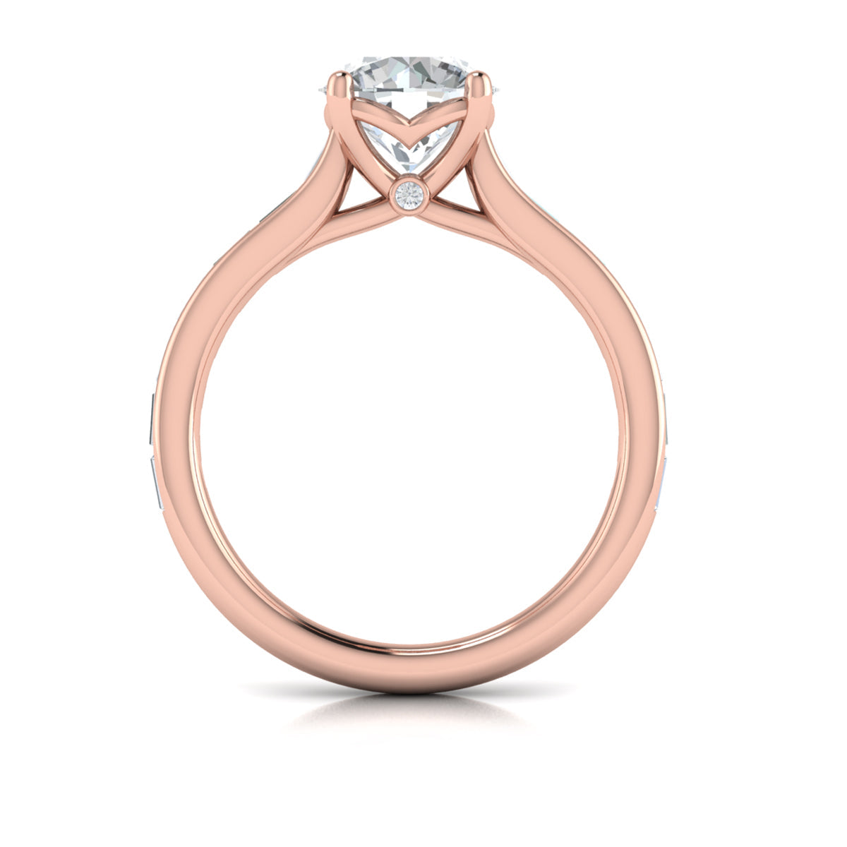 14kt Rose Gold Waterfall Diamond Engagement Ring