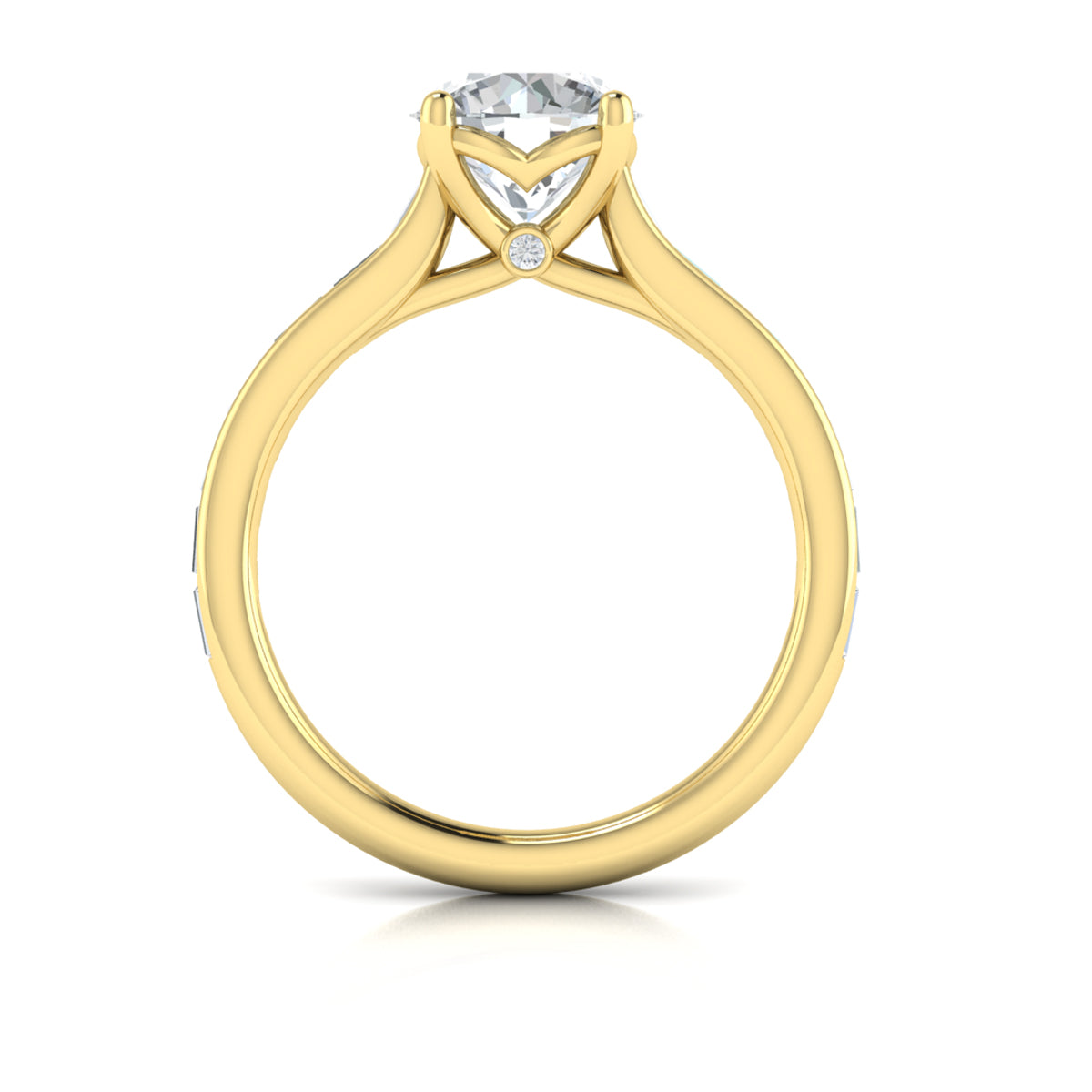 14kt Yellow Gold Baguette Diamond Waterfall Engagement Ring