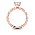 14kt Rose Gold Emerald Cut Diamond Engagement Ring