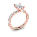 14kt Rose Gold Emerald Cut Diamond Engagement Ring