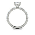 14K White Gold Emerald Cut Diamond Engagement Ring