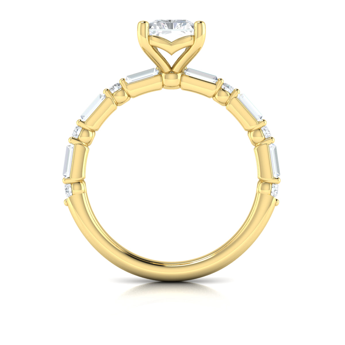 14kt Yellow Gold Emerald Cut Diamond Engagement Ring