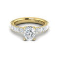 18kt Yellow Gold Emerald Cut Oval Engagement Ring
