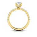 18kt Yellow Gold Emerald Cut Oval Engagement Ring