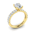 18kt Yellow Gold Emerald Cut Oval Engagement Ring