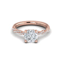 14kt Rose Gold Round Diamond Entwined Engagement Ring