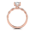 14kt Rose Gold Round Diamond Entwined Engagement Ring