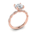 14kt Rose Gold Round Diamond Entwined Engagement Ring