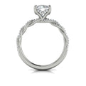 14K White Gold Entwined Diamond Engagement Ring