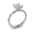 14K White Gold Entwined Diamond Engagement Ring