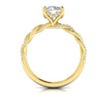 14kt Yellow Gold Round Diamond Entwined Engagement Ring